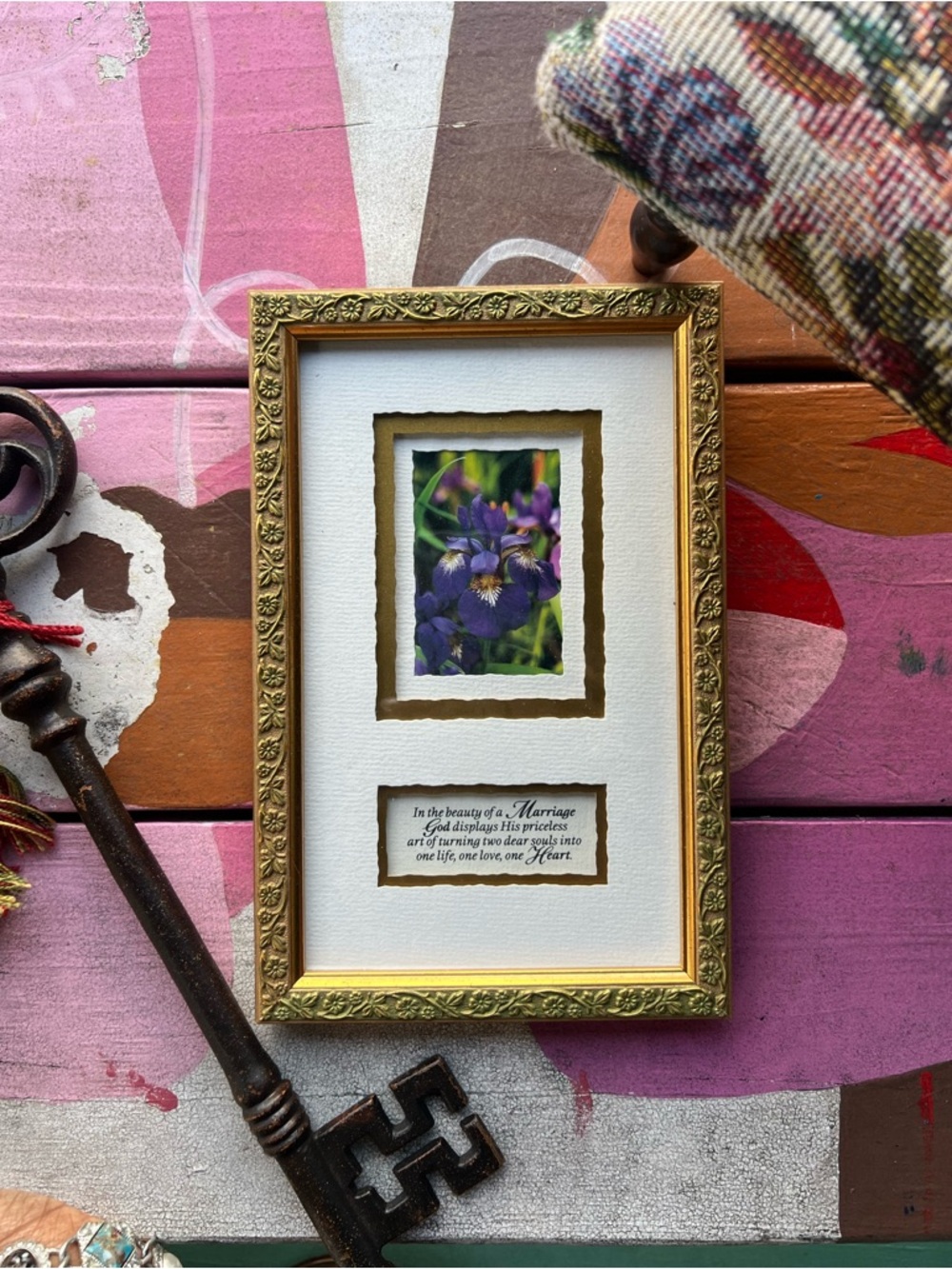 Gold Ornate Picture Frame with White Mat - Home Accents